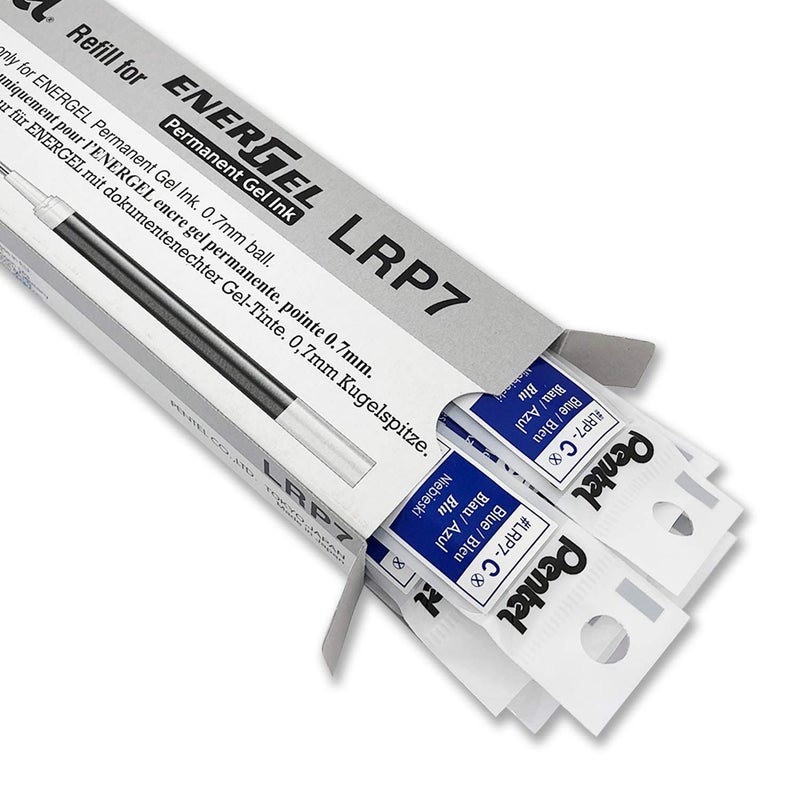 بنتل حبر إعادة تعبئة Pentel - لقلم الجل الدائم EnerGel PRO، (0.7 مم) خط متوسط، حبر أزرق - LRP7-C، عدد 12 (عبوة من قطعة واحدة) - Image 3